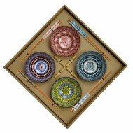 Sushi set DKD Home Decor Multicolour Bamboe Keramiek Mandala Orientaals 34 x 34 x 6,5 cm (12 Onderdelen) 1