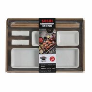 Sushi set DKD Home Decor 24 x 7 x 2 cm Natuurlijk Wit Keramiek Orientaals 2