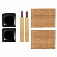 Sushi set Zwart Keramisch Bamboe (6 Stuks) 2