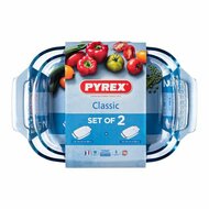 Set met ovenschalen Pyrex Classic Transparant Borosilicaatglas (2 pcs) 1