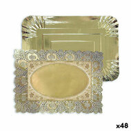 Snackdienblad Algon Gouden Rechthoekig 23 x 29,5 x 1 cm (48 Stuks) 1