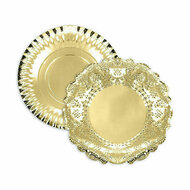 Snackdienblad Algon Gouden Rond 23 x 23 x 1,5 cm (48 Stuks) 2