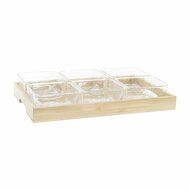 Snackdienblad DKD Home Decor Natuurlijk Bamboe Kristal 280 ml 32 x 21 x 6 cm 1