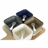 Set voor voorgerechtjes DKD Home Decor 27 x 20 x 1,3 cm Porselein Beige Blauw Bruin Groen Modern 2