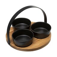 Set voor voorgerechtjes Secret de Gourmet Zwart Keramiek 4 Onderdelen (&Oslash; 21 cm) 1