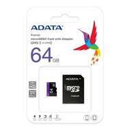 Micro SD kaart met adapter Adata CLASS10 64 GB 1