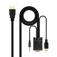 Adapter HDMI naar VGA met Audio NANOCABLE 10.15.4350 1,8 m Zwart 1