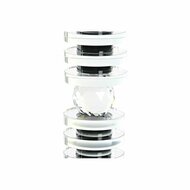 Kaarshouder DKD Home Decor 6 x 6 x 28 cm Kristal Zwart Transparant 4