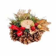 Kerstkaarshouder Multicolour Gouden Metaal Plastic 15 x 15 x 10 cm 2