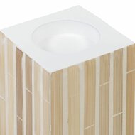 Kaarshouder Beige Bamboe Hout MDF 10,5 x 10,5 x 16 cm 2