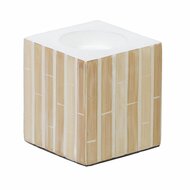 Kaarshouder Beige Bamboe Hout MDF 10,5 x 10,5 x 10,5 cm 1