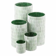 Kaarshouder Groen Kristal Cement 10 x 10 x 13 cm 4