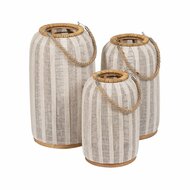 Lantaarn Beige Natuurlijk Bamboe Kristal 25 x 25 x 45 cm 2