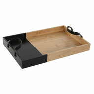 Snackdienblad Home ESPRIT Zwart Natuurlijk Modern 42 x 27 x 4,5 cm 1