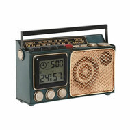 Tafelklok Home ESPRIT Gouden Donkergroen Metaal Radio 24 x 8 x 17 cm 1