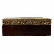 Juwelenkistje Alexandra House Living Donkerbruin Blik Mangohout Hout MDF 20 x 7 x 20 cm 3