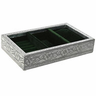 Juwelenkistje Home ESPRIT Groen Zilverkleurig Hout Aluminium 25 x 15 x 5 cm 1