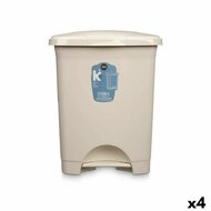 Pedaalemmer Beige Plastic 30 L (4 Stuks) 1