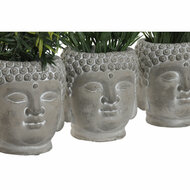 Decoratieve plant Home ESPRIT Polyethyleen Cement Boeddha 10 x 10 x 21 cm (3 Stuks) 2