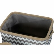 Mandenset DKD Home Decor Wit Grijs Jute Zig-zag Boho 36 x 31 x 20 cm 3 Onderdelen 2