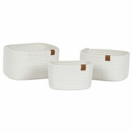 Mandenset Home ESPRIT Wit Modern 25 x 20 x 14 cm (3 Onderdelen) 1