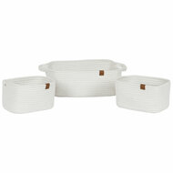 Mandenset Home ESPRIT Wit Modern 34 x 25 x 14 cm (3 Onderdelen) 1