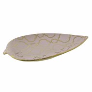 Tafeldecoratie DKD Home Decor 27,5 x 16 x 3 cm Roze Gouden Orientaals Verchroomd Blad van een plant 1