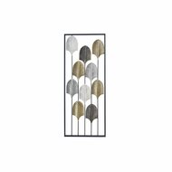 Wanddecoratie DKD Home Decor Zwart Metaal Multicolour Modern Blad van een plant (35 x 2 x 90 cm) 1