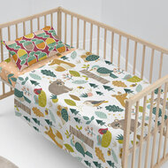 Beddengoedset HappyFriday Moshi Moshi Harvestwood Multicolour Wieg voor baby&amp;apos;s 2 Onderdelen 2