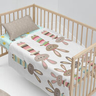 Beddengoedset HappyFriday Moshi Moshi Rabbit family Multicolour Wieg voor baby&amp;apos;s 2 Onderdelen 3