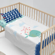 Beddengoedset HappyFriday Moshi Moshi Whale Multicolour Wieg voor baby&amp;apos;s 2 Onderdelen 2