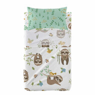 Beddengoedset HappyFriday Moshi Moshi Happy sloth Multicolour Wieg voor baby&amp;apos;s 2 Onderdelen 1