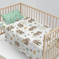 Beddengoedset HappyFriday Moshi Moshi Happy sloth Multicolour Wieg voor baby&amp;apos;s 2 Onderdelen 3