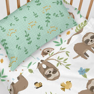 Beddengoedset HappyFriday Moshi Moshi Happy sloth Multicolour Wieg voor baby&amp;apos;s 2 Onderdelen 5