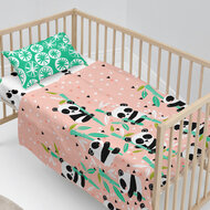 Beddengoedset HappyFriday Moshi Moshi Panda garden Roze Wieg voor baby&amp;apos;s 2 Onderdelen 3