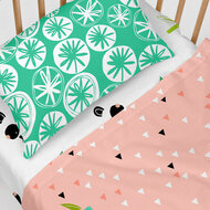 Beddengoedset HappyFriday Moshi Moshi Panda garden Roze Wieg voor baby&amp;apos;s 2 Onderdelen 5