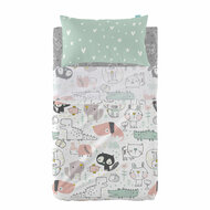 Beddengoedset HappyFriday Moshi Moshi Best buddies  Multicolour Wieg voor baby&amp;apos;s 2 Onderdelen 1