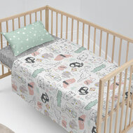 Beddengoedset HappyFriday Moshi Moshi Best buddies  Multicolour Wieg voor baby&amp;apos;s 2 Onderdelen 2