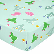 Onderlaken HappyFriday MOSHI MOSHI Multicolour Lichtgroen 60 x 120 x 14 cm Cactus 1