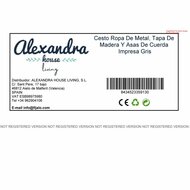 Wasmand Alexandra House Living Cargo Grijs Industri&euml;le hennep Metaal Sparrenhout 2