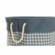 Wasmand DKD Home Decor Pied-de-poule Grijs Blauw Geel 45 x 45 x 45 cm (3 Stuks) 3