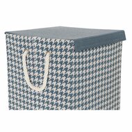 Wasmand DKD Home Decor Pied-de-poule 36 x 36 x 55 cm Grijs Blauw Geel (3 Stuks) 4