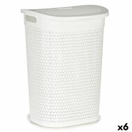 Wasmand Wit Plastic 60 L 43,5 x 57,5 x 34 cm (6 Stuks) 1