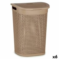 Wasmand Beige Plastic 60 L 43,5 x 57,5 x 34 cm (6 Stuks) 1