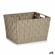 Wasmand Beige Stof 10 L 25 x 20 x 35,5 cm (12 Stuks) 1