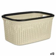 Wasmand Cr&egrave;me Plastic 36 L 36 x 25,5 x 52,5 cm (12 Stuks) 1