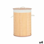 Wasmand Natuurlijk Metaal Bamboe Hout MDF 48 L 37 x 50 x 37 cm (4 Stuks) 1