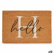 Deurmat Hello Wit Natuurlijk 60 x 1 x 40 cm (12 Stuks) 1