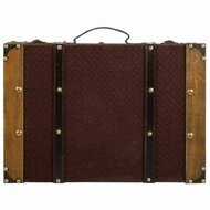 Kofferset Alexandra House Living Bruin PVC Hout Metaal Stof Vintage 31 x 17 x 45 cm 40 x 24 x 13,5 cm Decoratief 2 Onderdelen 3