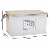 Koffer Alexandra House Living Cargo Wit Industri&euml;le hennep Metaal Sparrenhout 38 x 60 x 33 cm 3